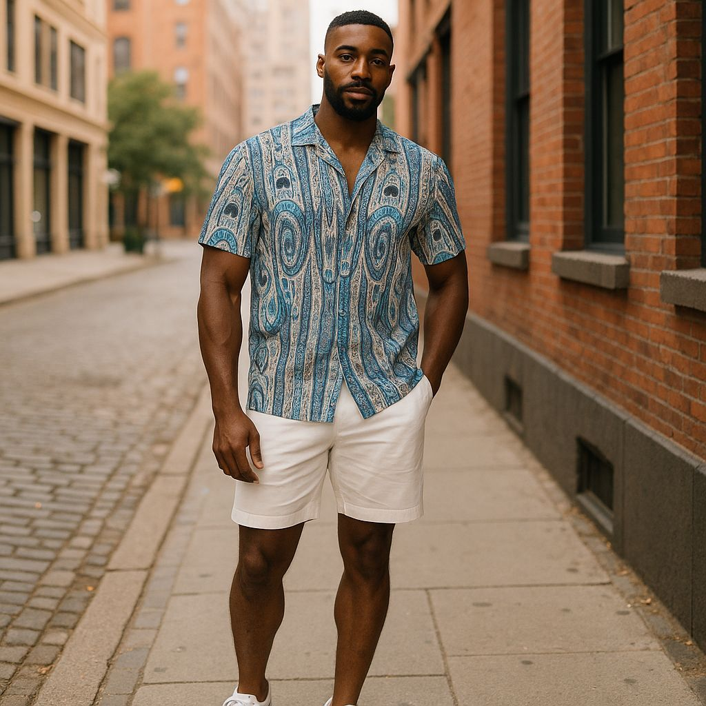 Hawaiian Button Down Shirt Short Sleeves