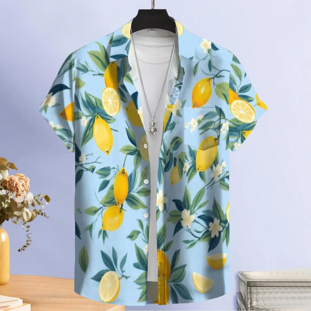 Hawaiian Button Down Shirt Short Sleeves
