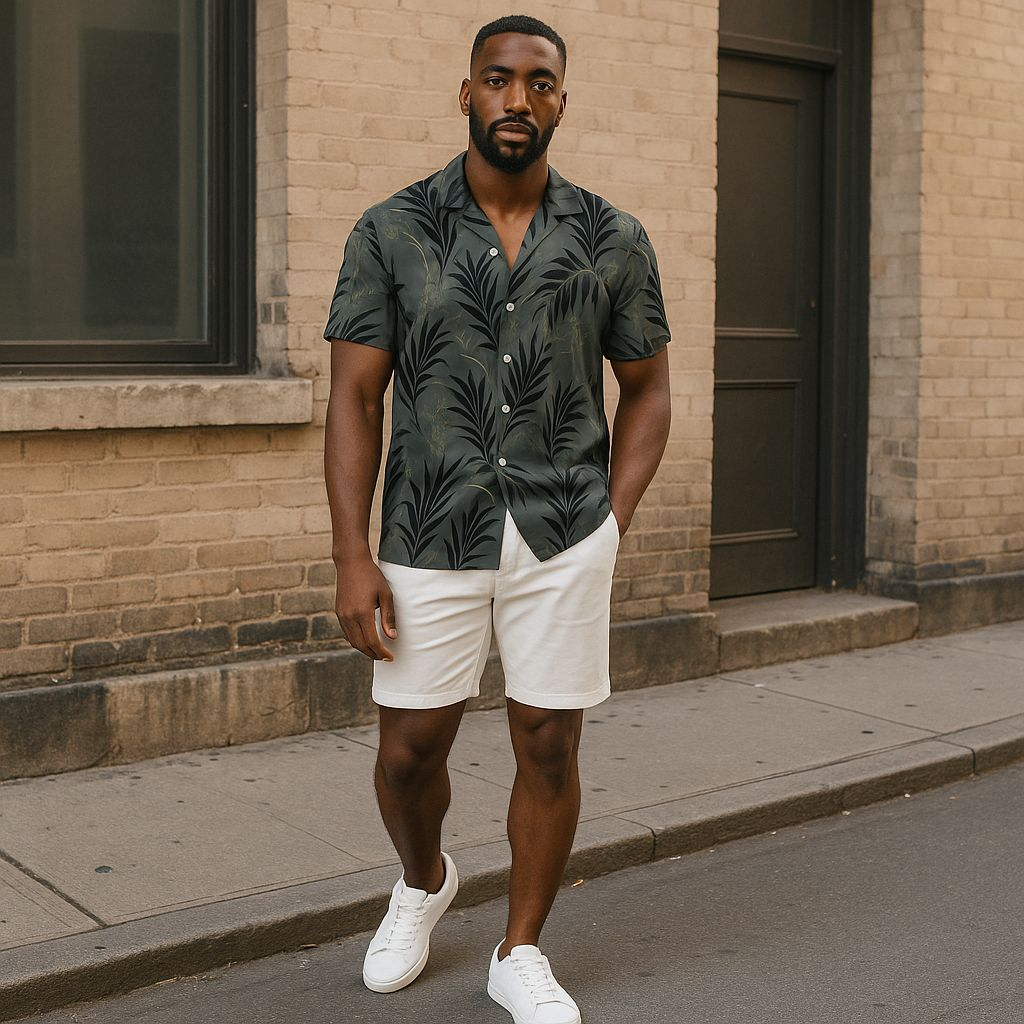 Hawaiian Button Down Shirt Short Sleeves