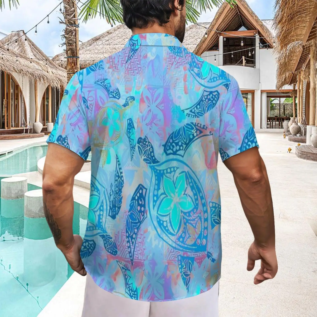 Hawaiian Button Down Shirt Short Sleeves