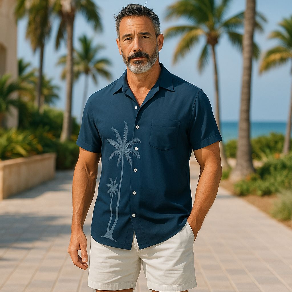 Hawaiian Button Down Shirt Short Sleeves