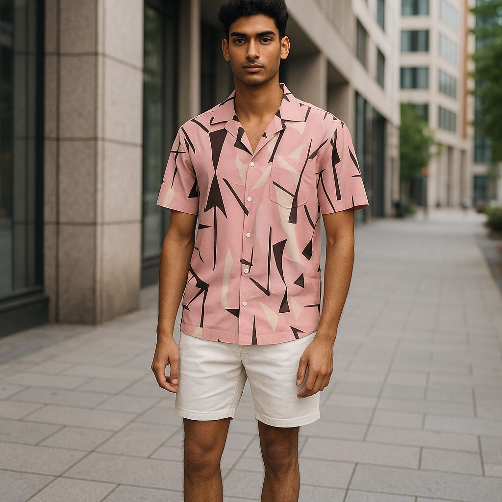 Hawaiian Button Down Shirt Short Sleeves