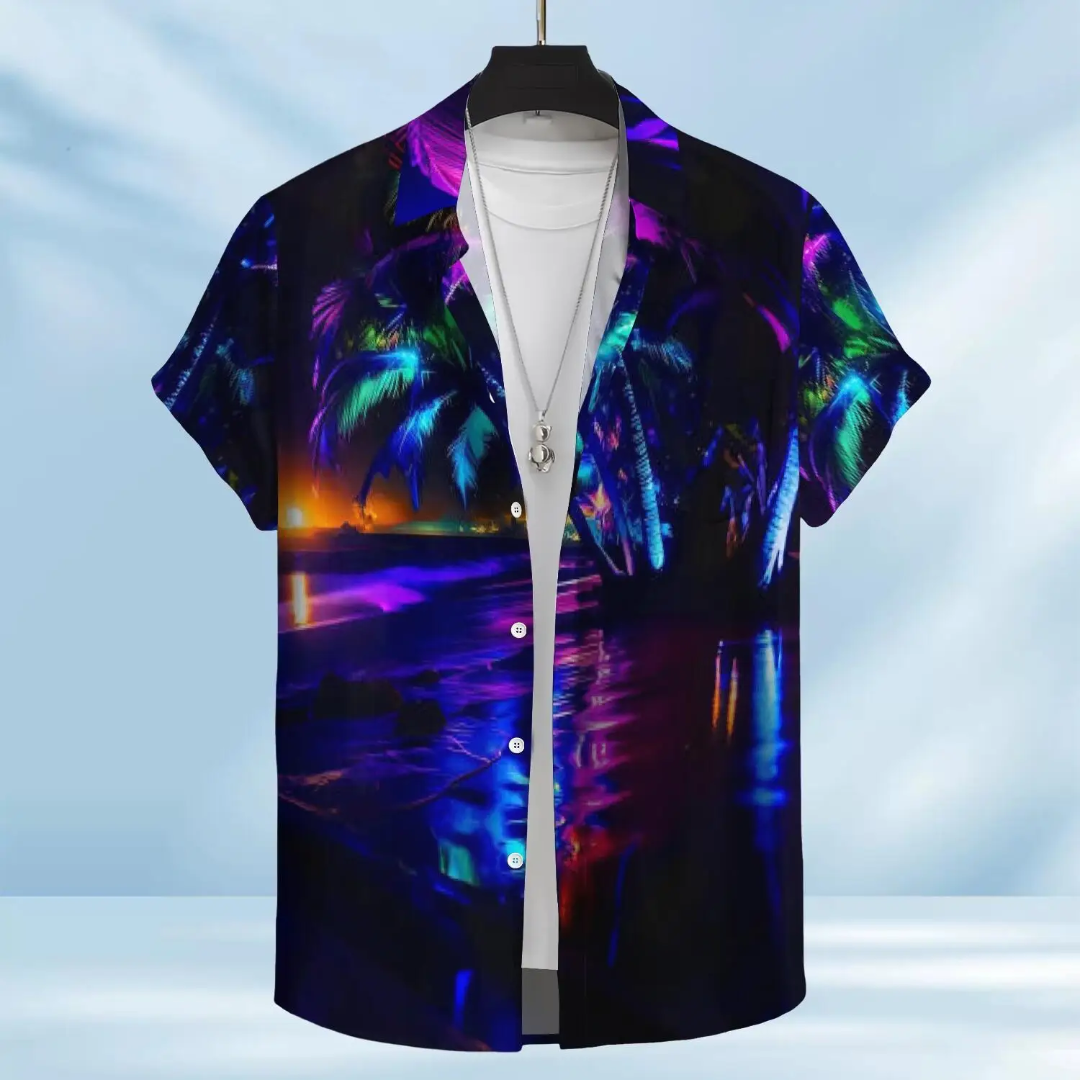 Hawaiian Button Down Shirt Short Sleeves