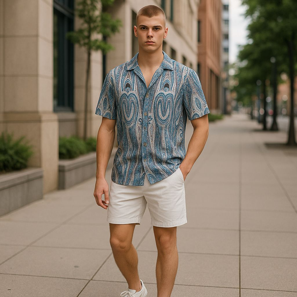 Hawaiian Button Down Shirt Short Sleeves