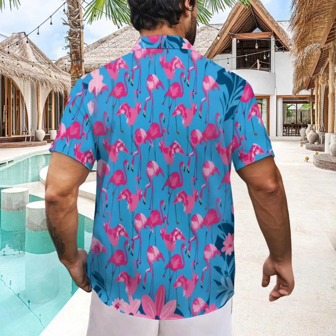 Hawaiian Button Down Shirt Short Sleeves