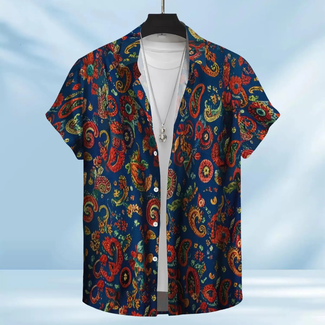 Hawaiian Button Down Shirt Short Sleeves