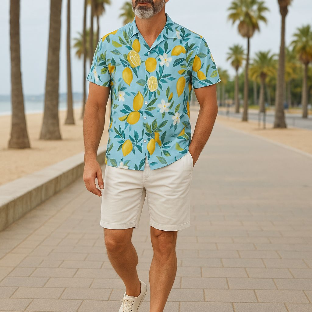 Hawaiian Button Down Shirt Short Sleeves