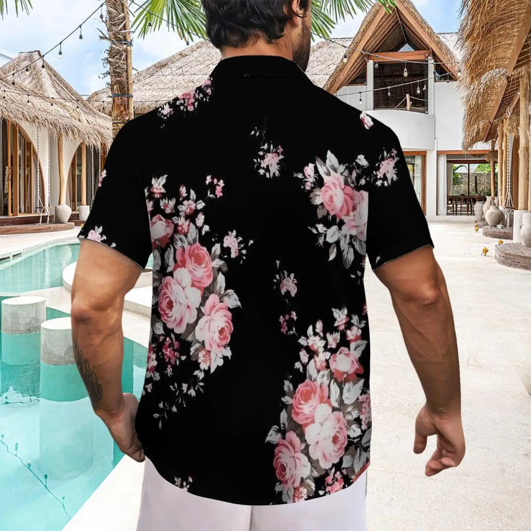 Hawaiian Button Down Shirt Short Sleeves