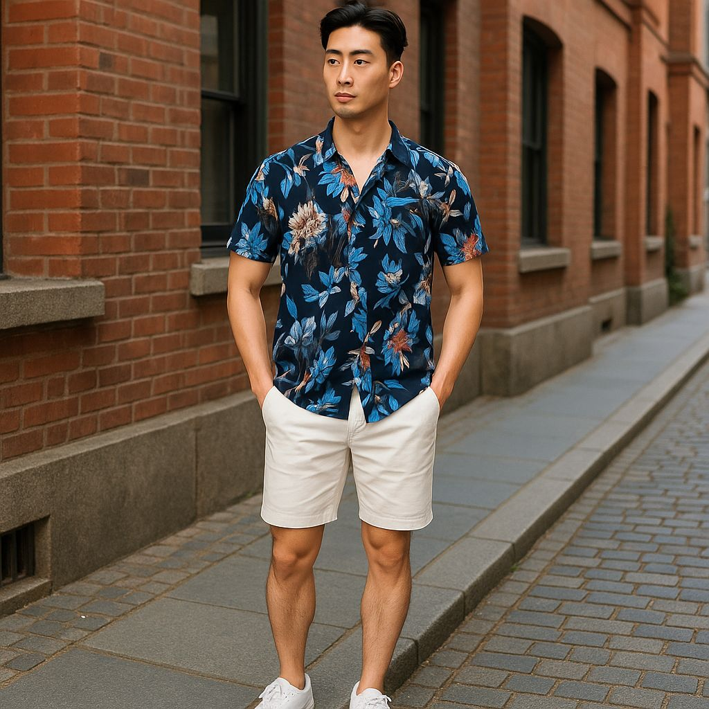 Hawaiian Button Down Shirt Short Sleeves