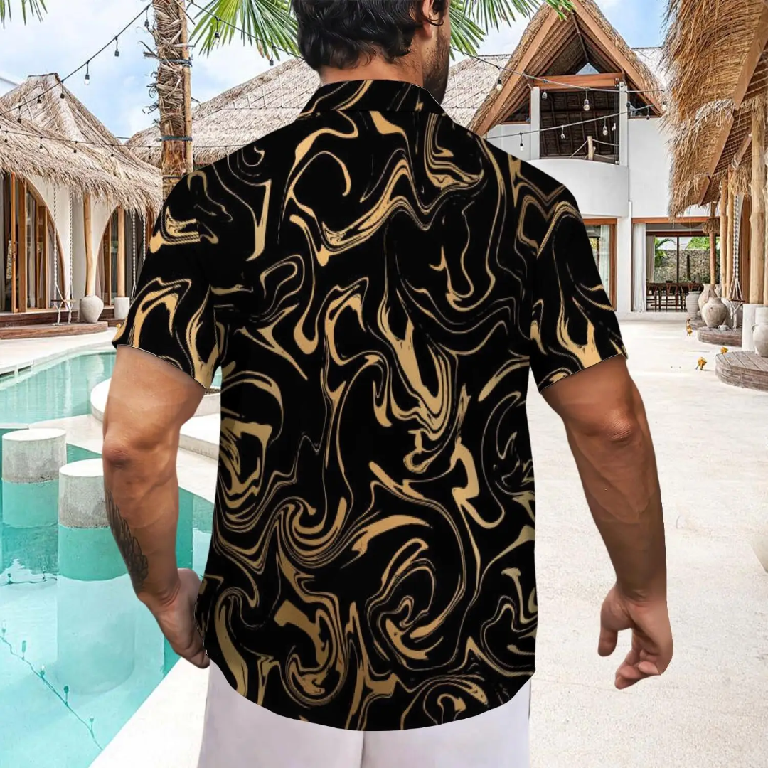 Hawaiian Button Down Shirt Short Sleeves