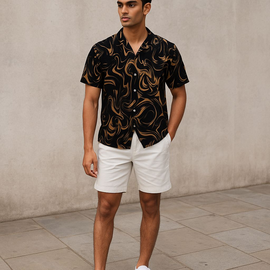 Hawaiian Button Down Shirt Short Sleeves