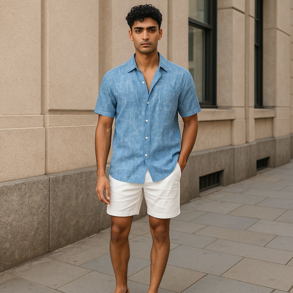 Hawaiian Button Down Shirt Short Sleeves