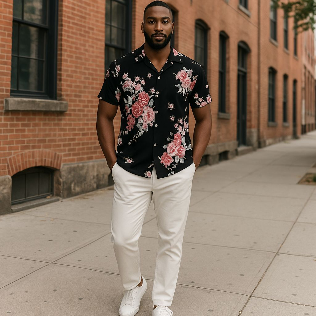 Hawaiian Button Down Shirt Short Sleeves