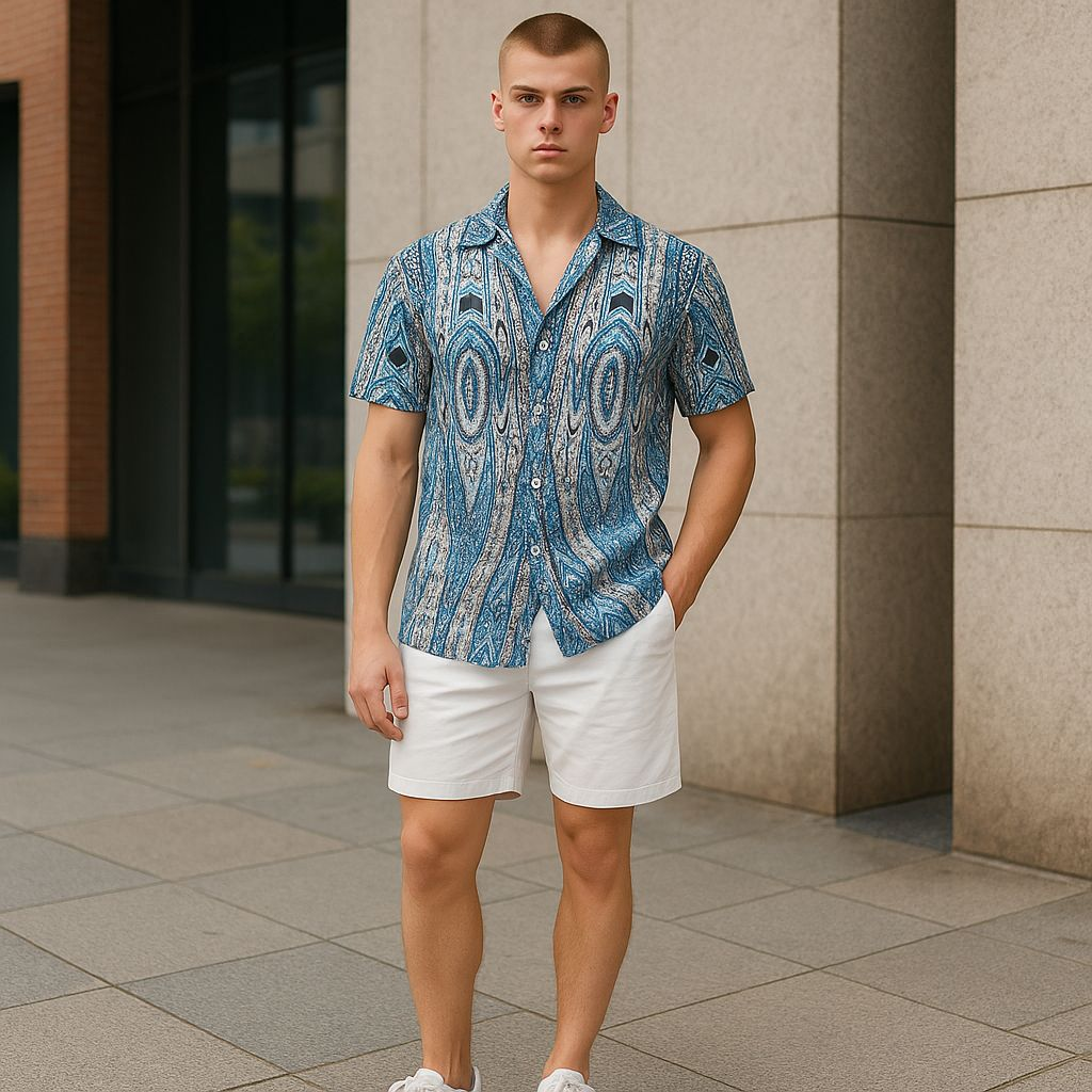 Hawaiian Button Down Shirt Short Sleeves