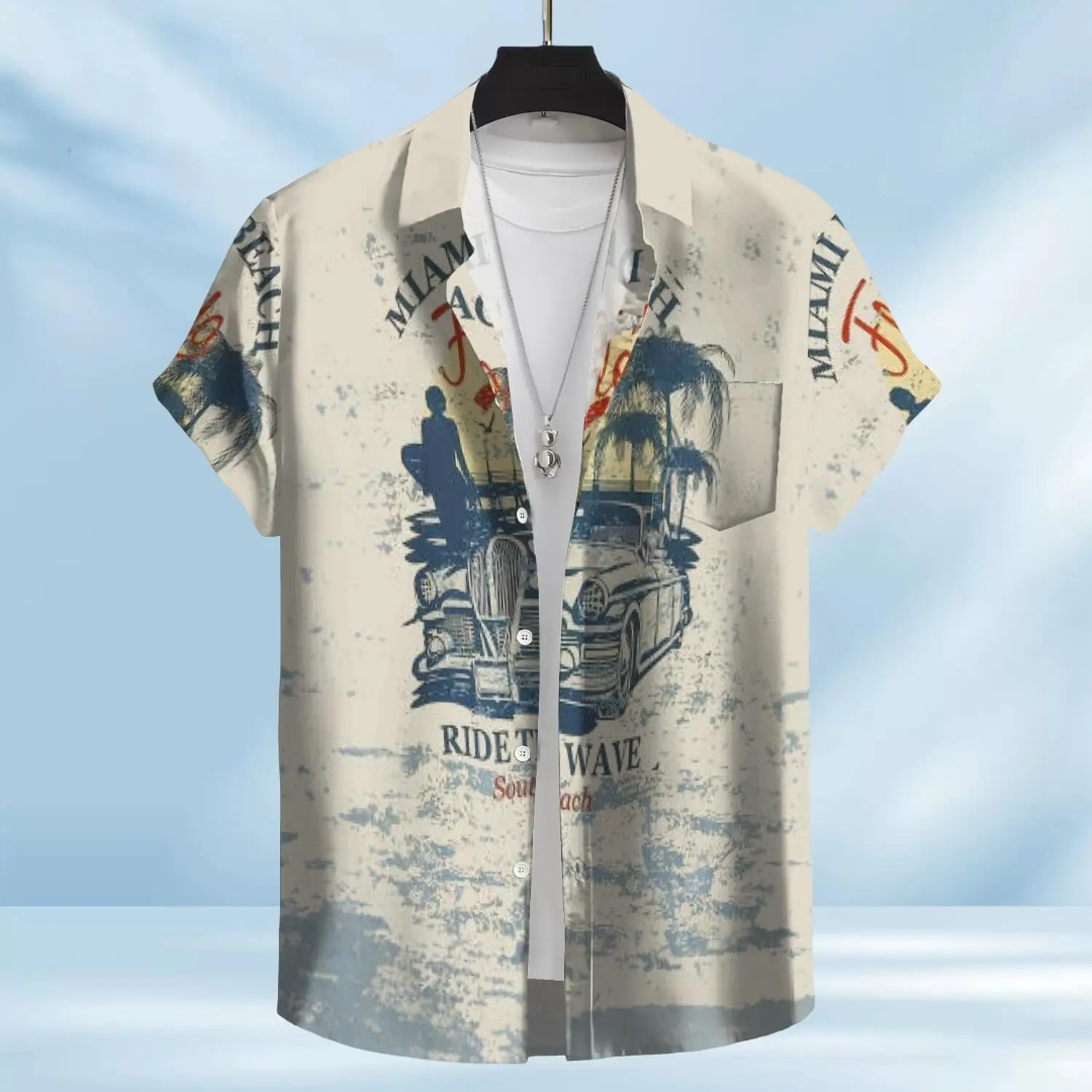 Hawaiian Button Down Shirt Short Sleeves