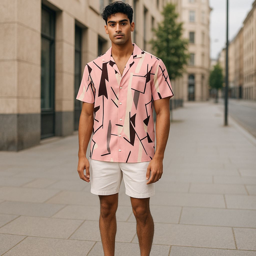 Hawaiian Button Down Shirt Short Sleeves