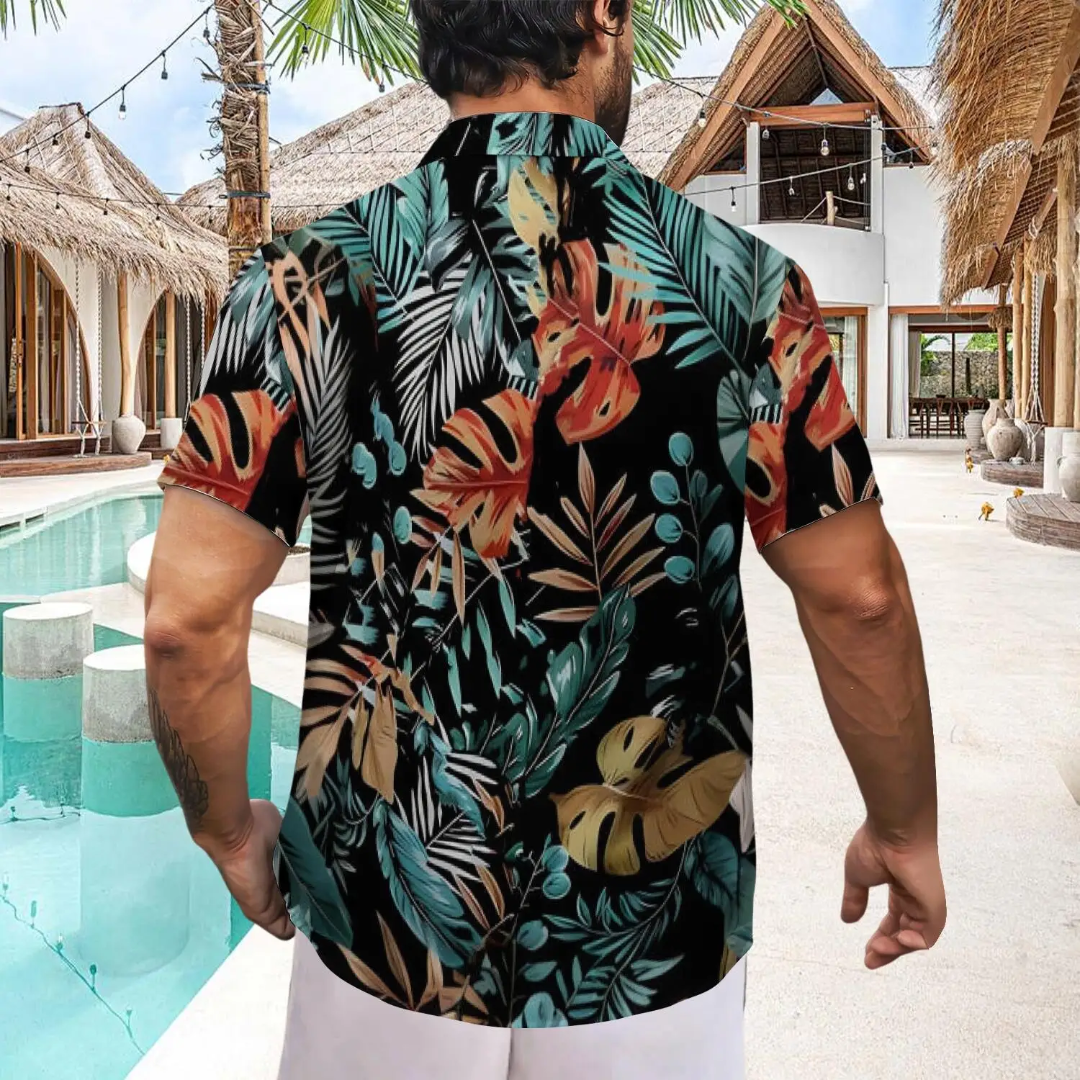 Hawaiian Button Down Shirt Short Sleeves