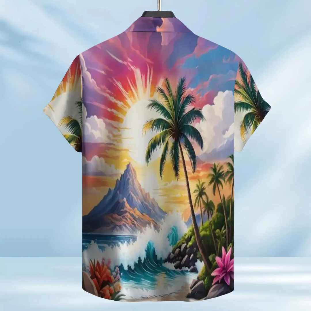 Hawaiian Button Down Shirt Short Sleeves
