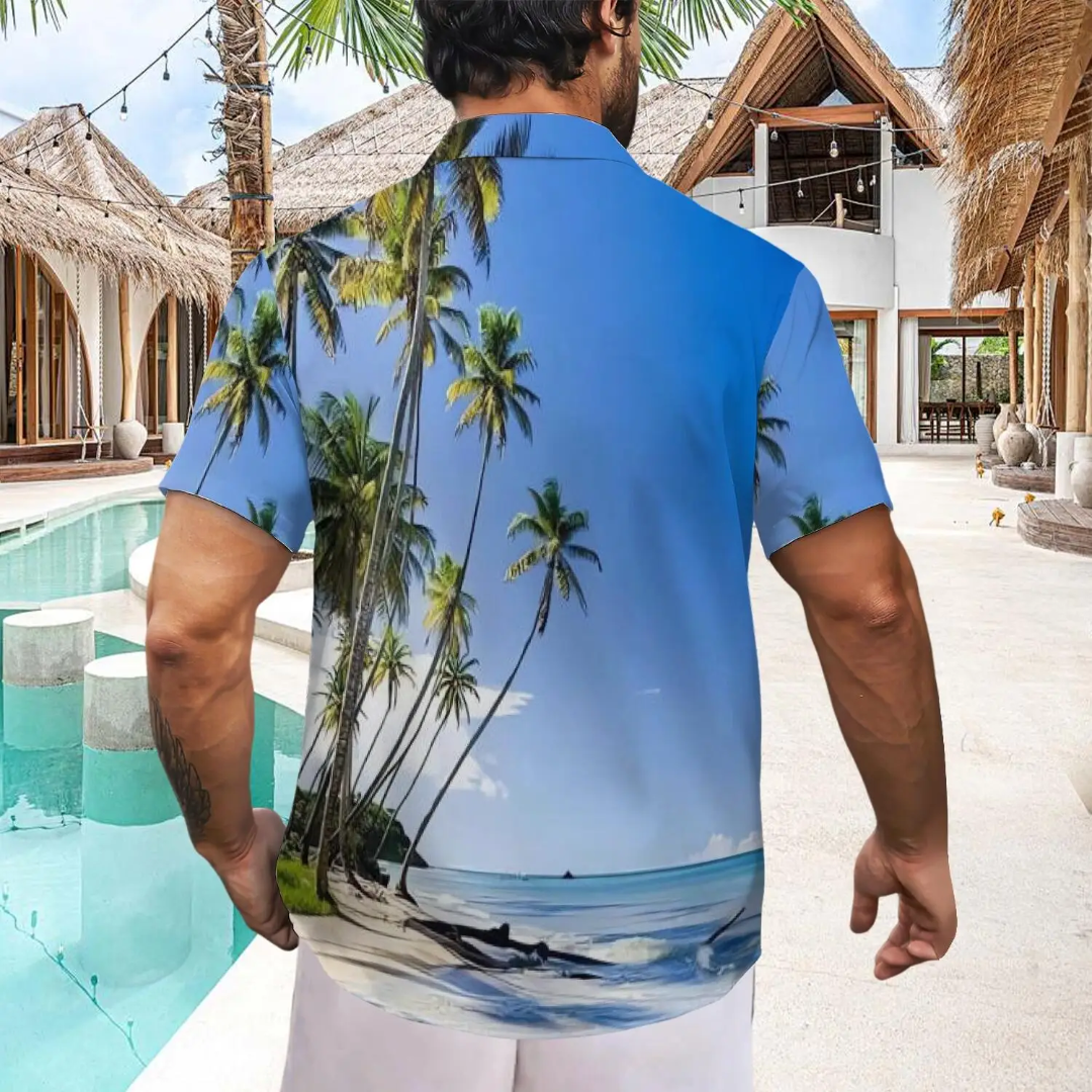 Hawaiian Button Down Shirt Short Sleeves
