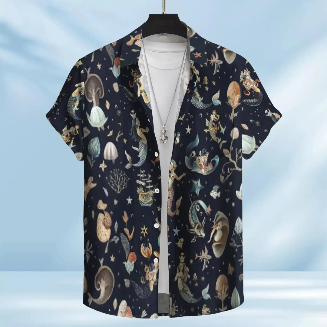 Hawaiian Button Down Shirt Short Sleeves