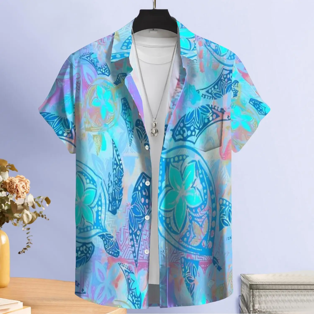 Hawaiian Button Down Shirt Short Sleeves