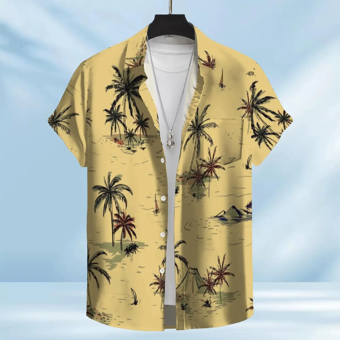 Hawaiian Button Down Shirt Short Sleeves