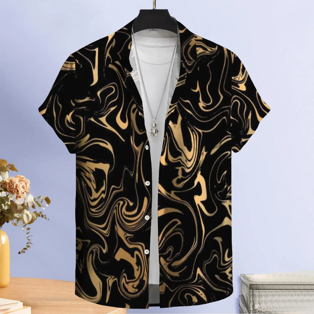 Hawaiian Button Down Shirt Short Sleeves