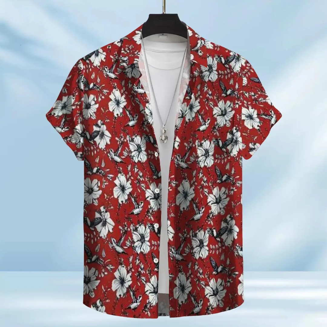 Hawaiian Button Down Shirt Short Sleeves