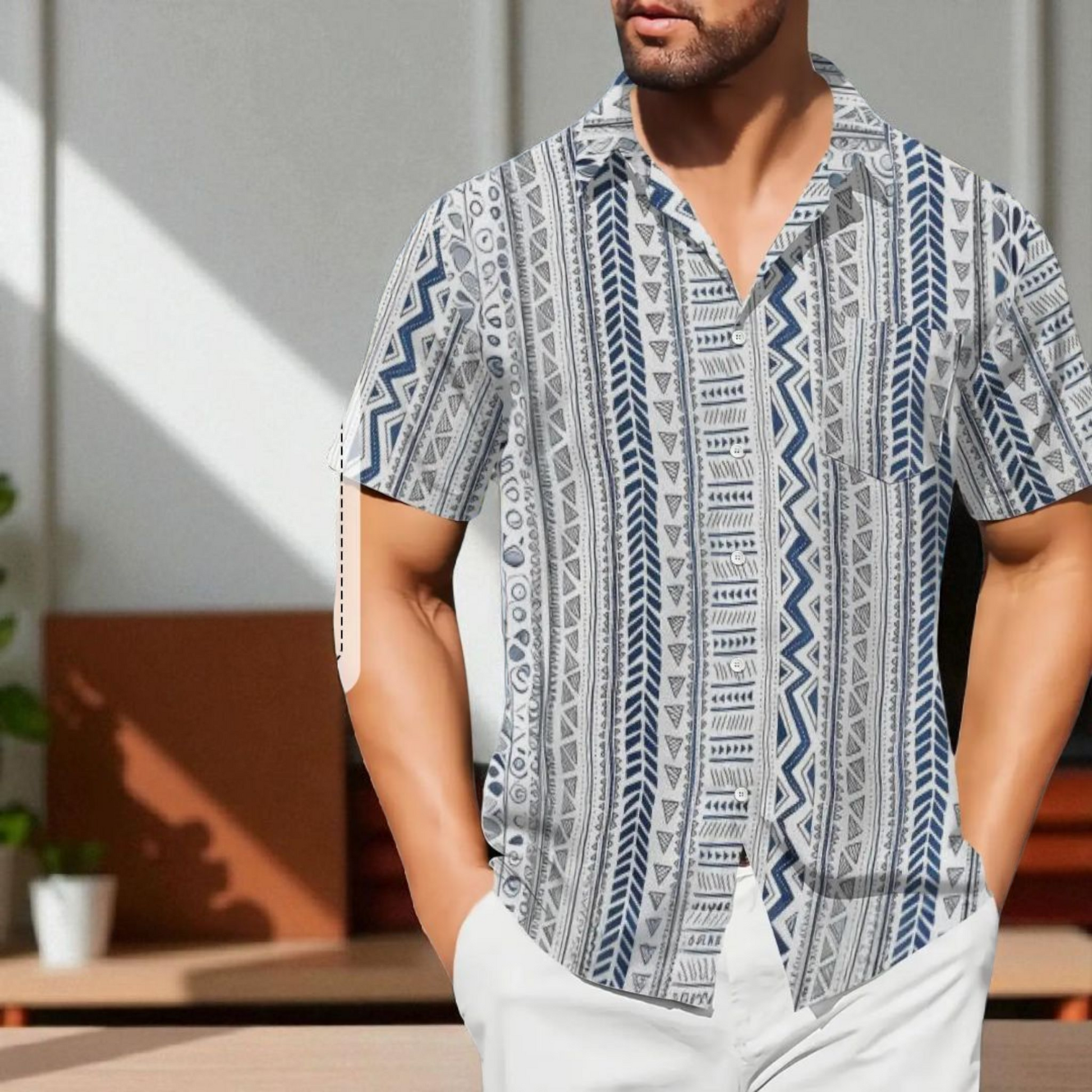 Hawaiian Button Down Shirt Short Sleeves
