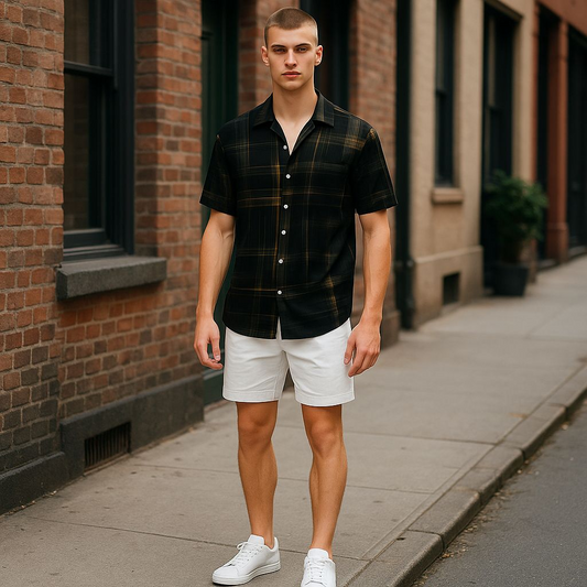 Hawaiian Button Down Shirt Short Sleeves