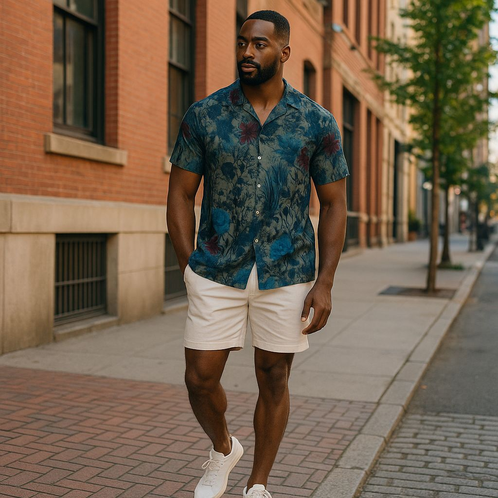 Hawaiian Button Down Shirt Short Sleeves
