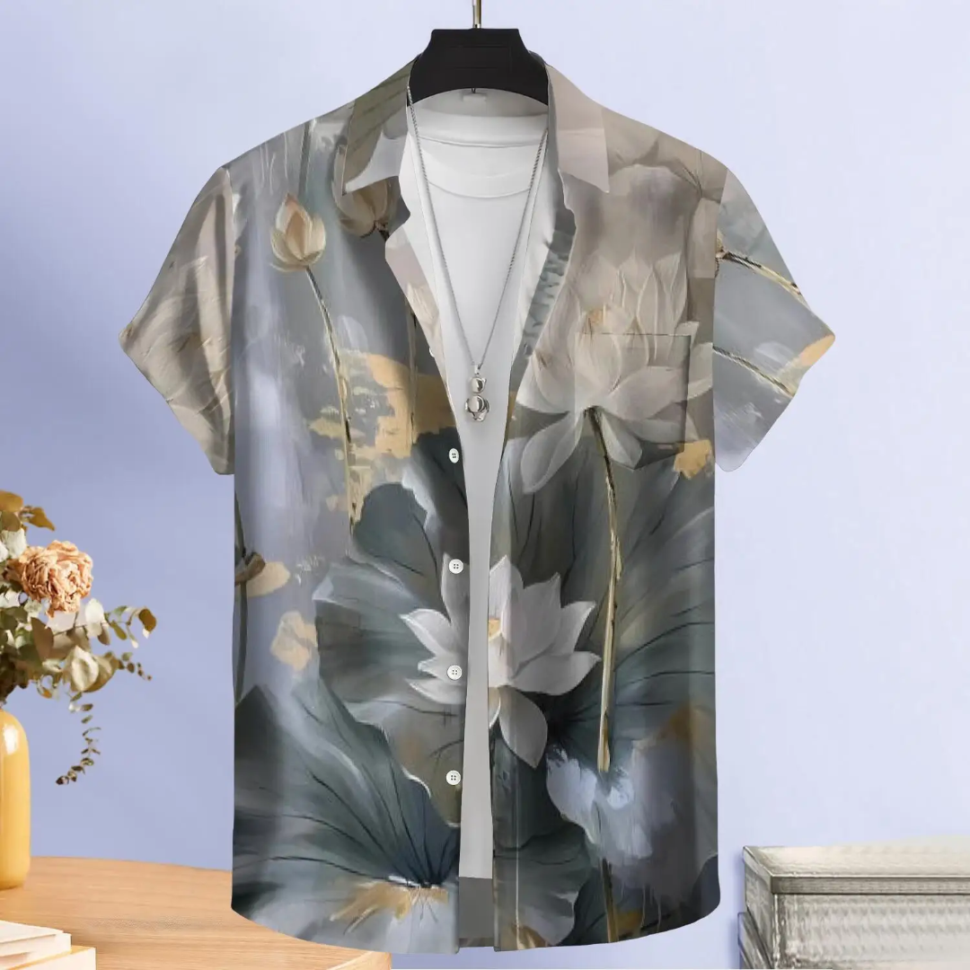 Hawaiian Button Down Shirt Short Sleeves