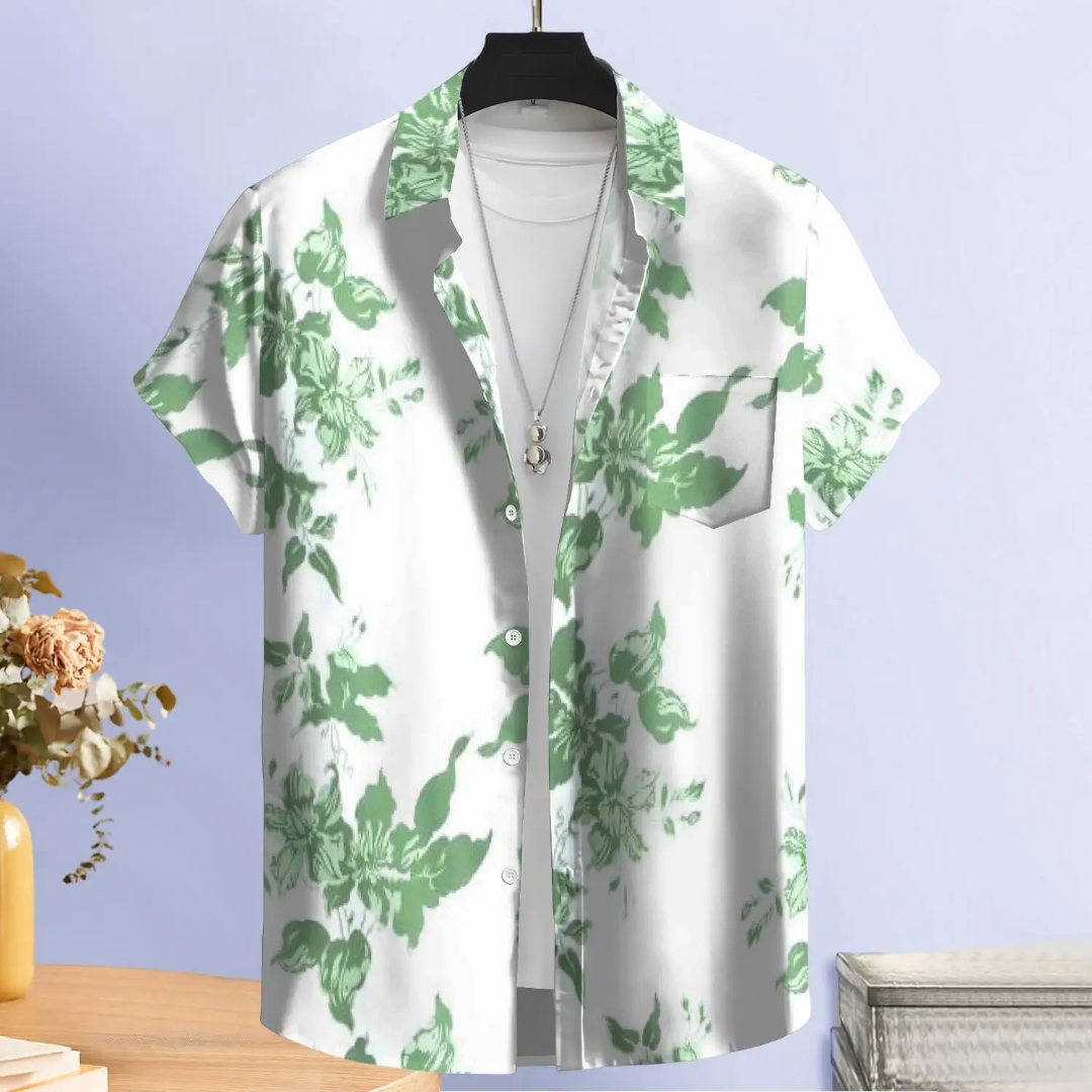 Hawaiian Button Down Shirt Short Sleeves