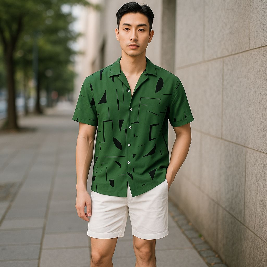 Hawaiian Button Down Shirt Short Sleeves