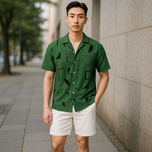 Hawaiian Button Down Shirt Short Sleeves