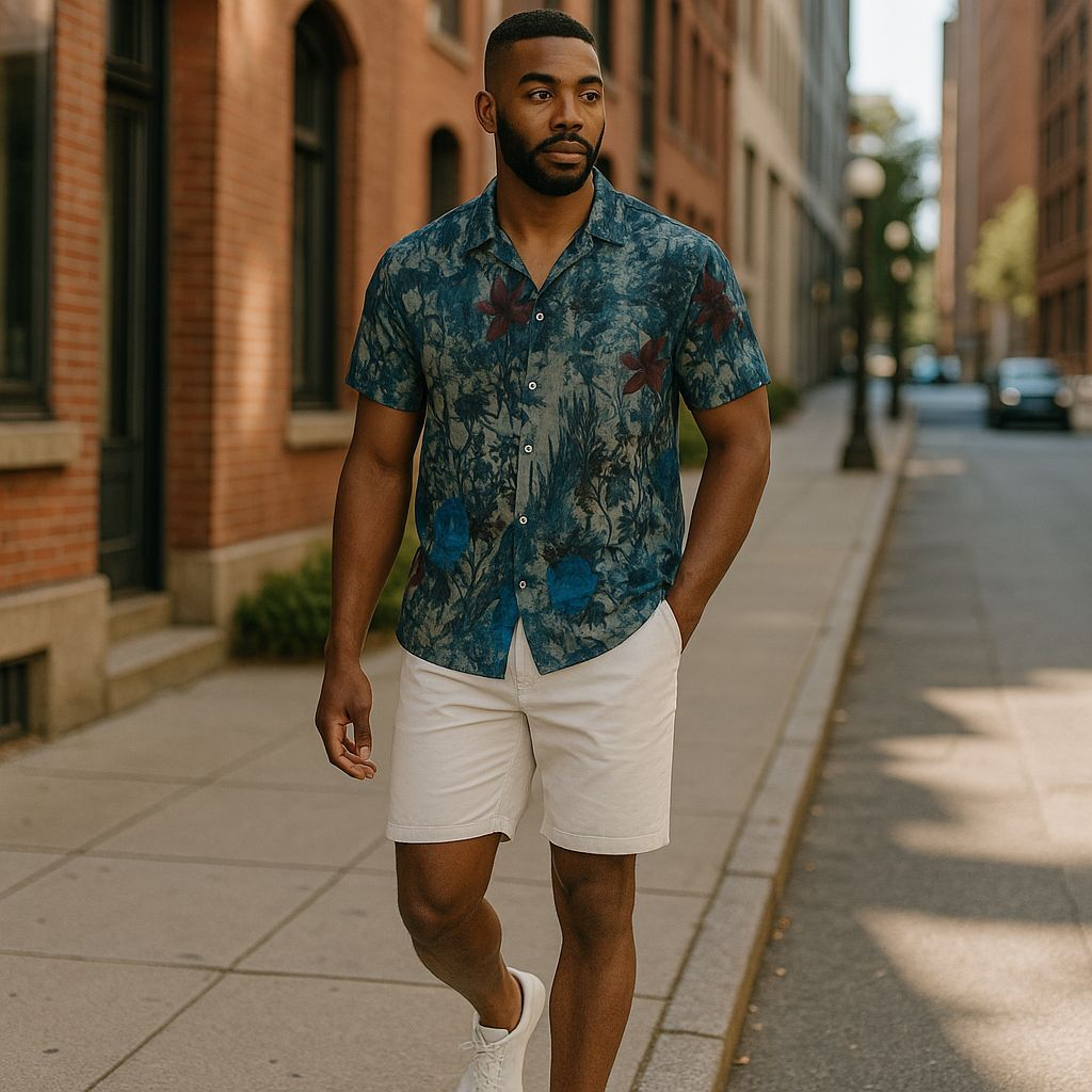 Hawaiian Button Down Shirt Short Sleeves