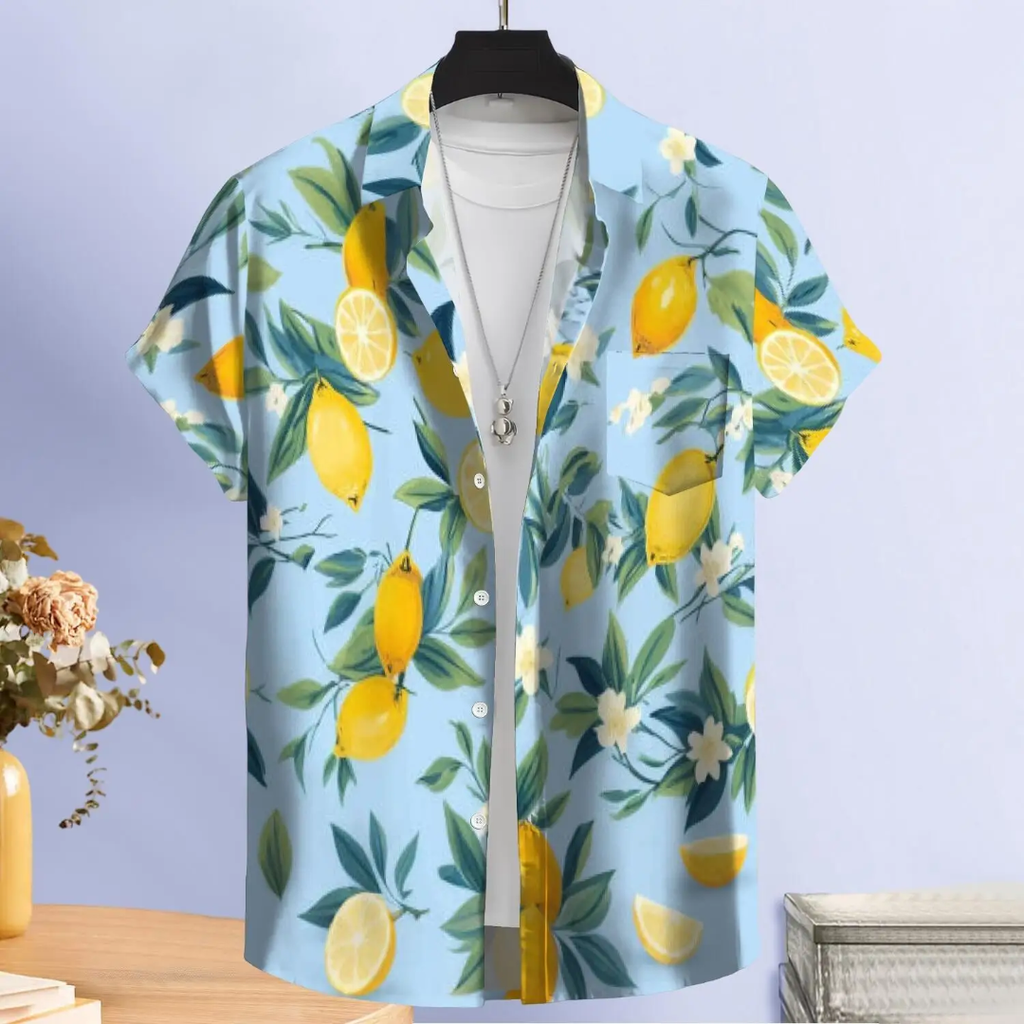 Hawaiian Button Down Shirt Short Sleeves