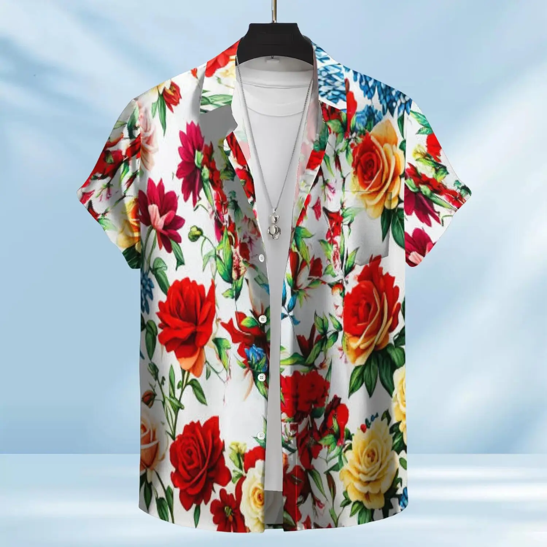 Hawaiian Button Down Shirt Short Sleeves
