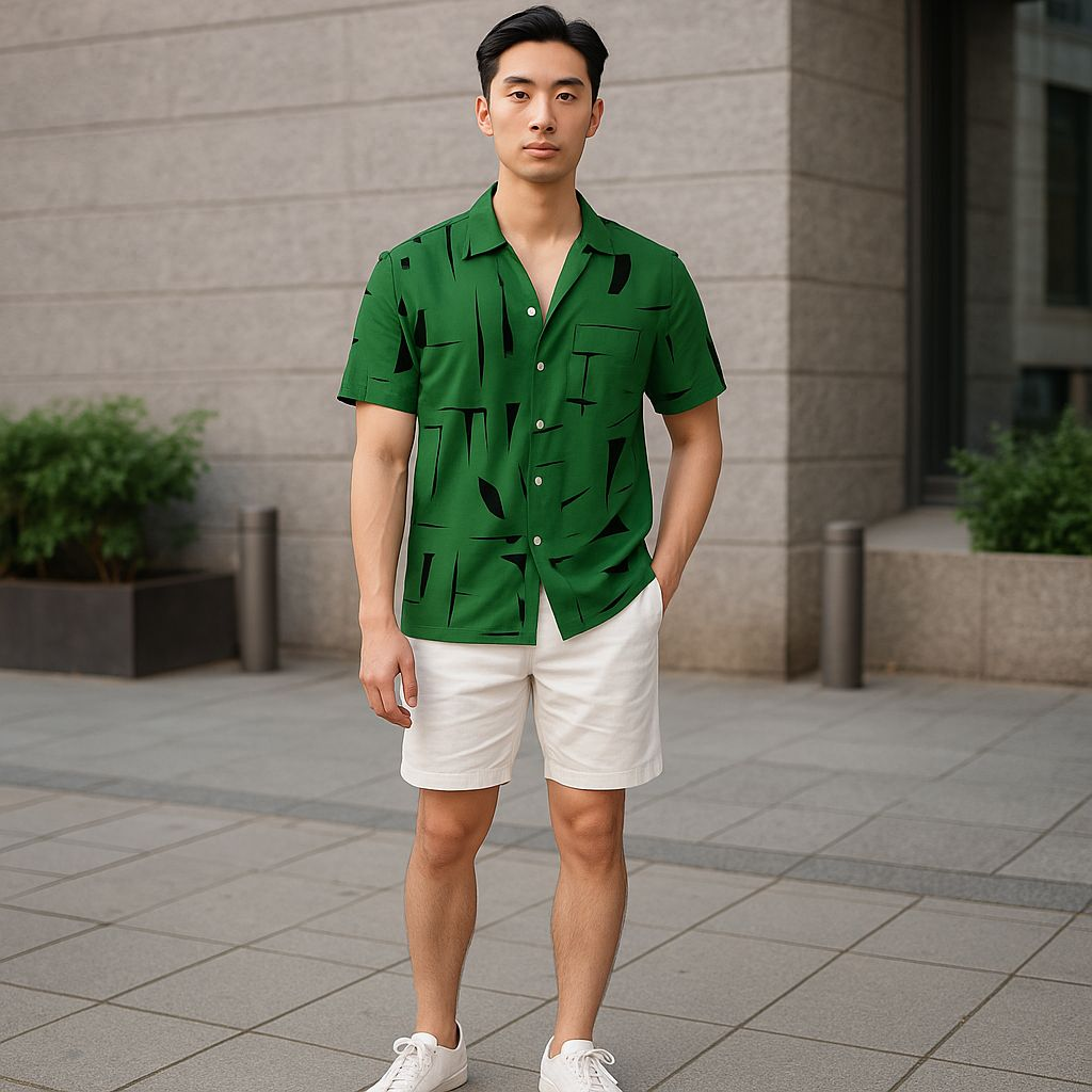 Hawaiian Button Down Shirt Short Sleeves