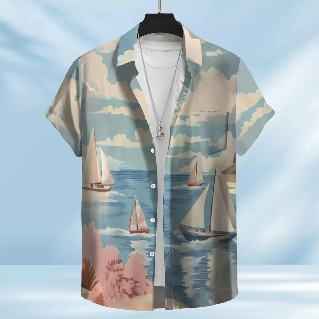 Hawaiian Button Down Shirt Short Sleeves