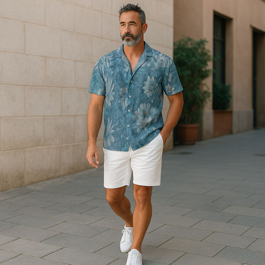 Hawaiian Button Down Shirt Short Sleeves