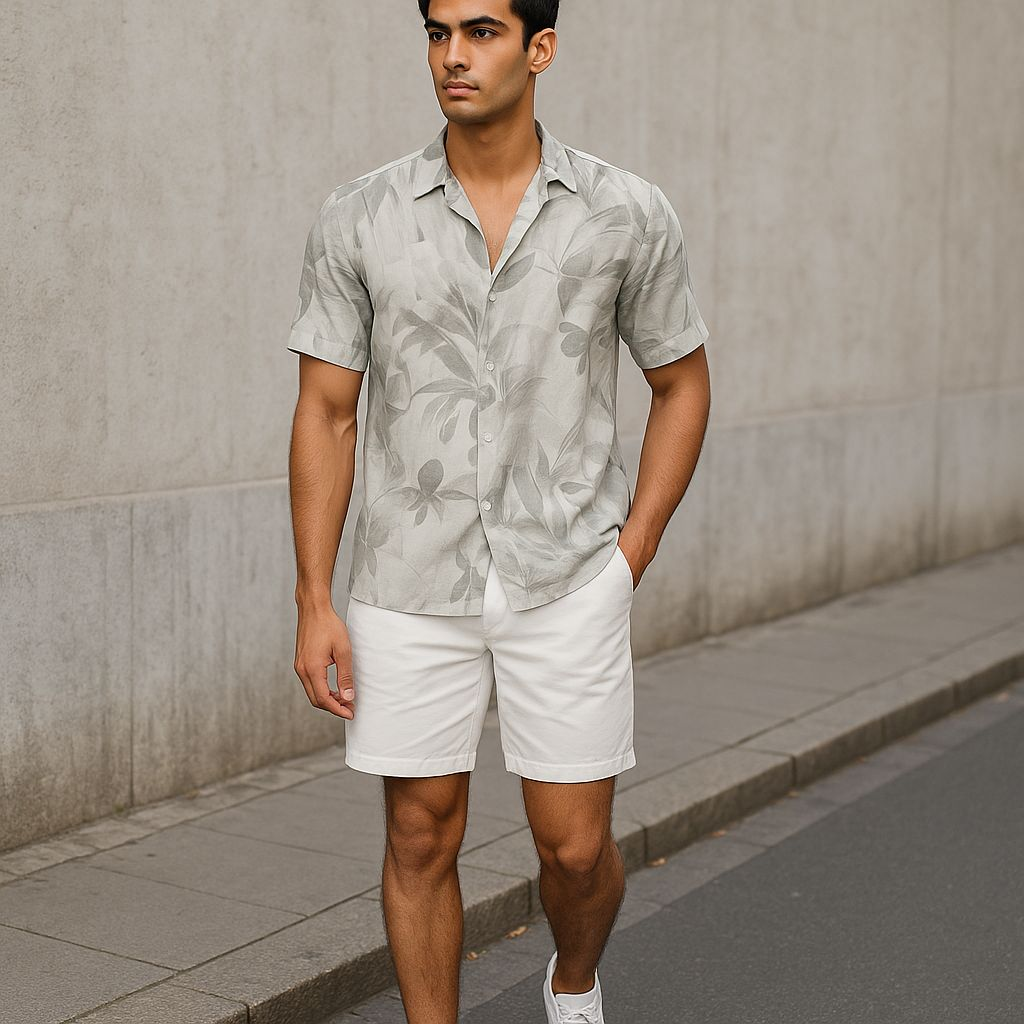 Hawaiian Button Down Shirt Short Sleeves