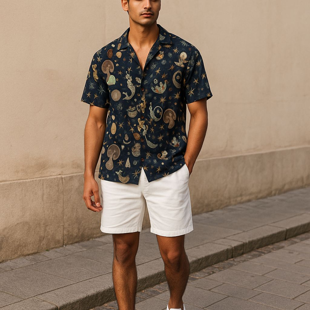 Hawaiian Button Down Shirt Short Sleeves
