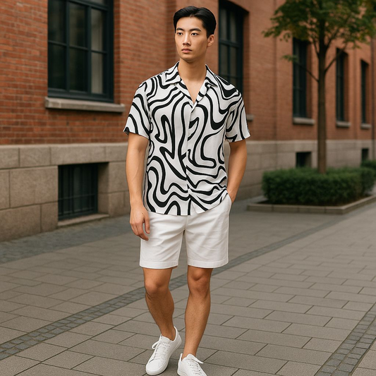 Hawaiian Button Down Shirt Short Sleeves