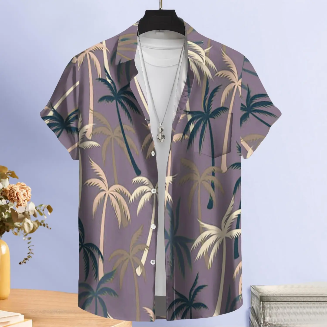 Hawaiian Button Down Shirt Short Sleeves