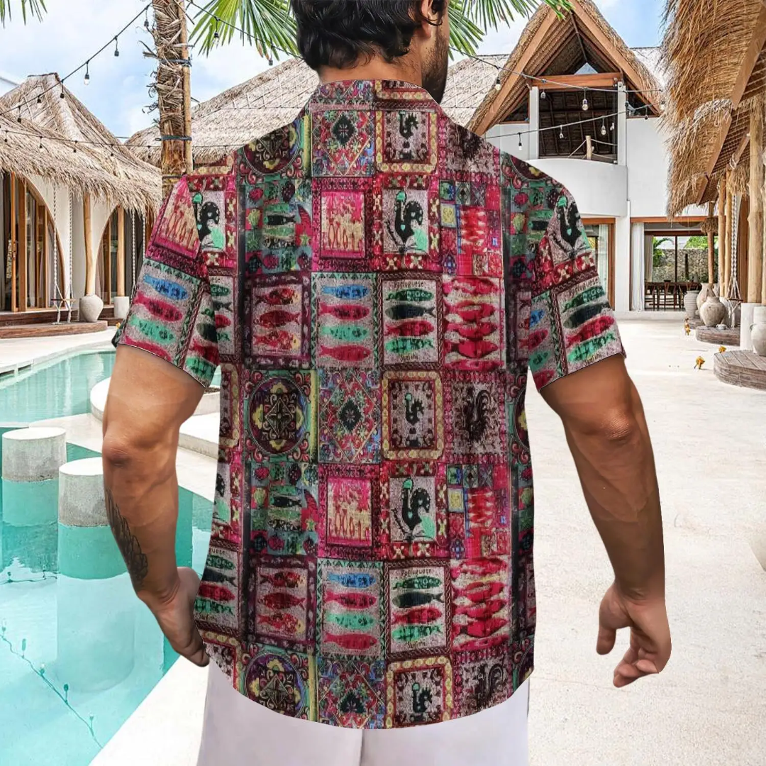 Hawaiian Button Down Shirt Short Sleeves