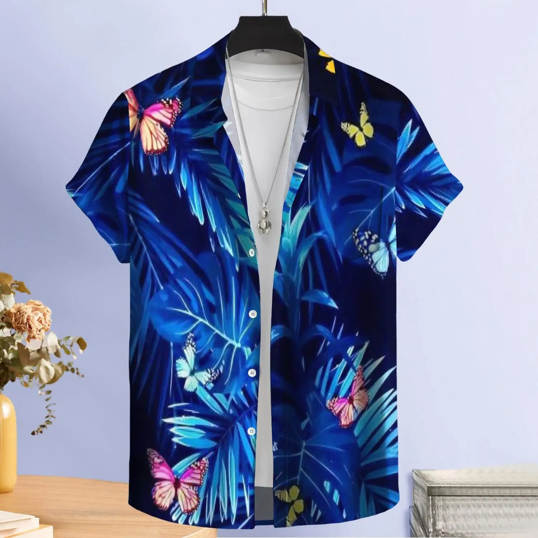 Hawaiian Button Down Shirt Short Sleeves