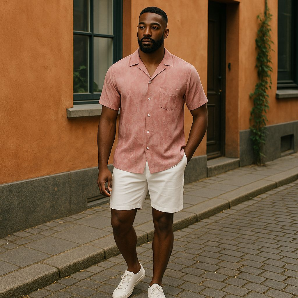 Hawaiian Button Down Shirt Short Sleeves