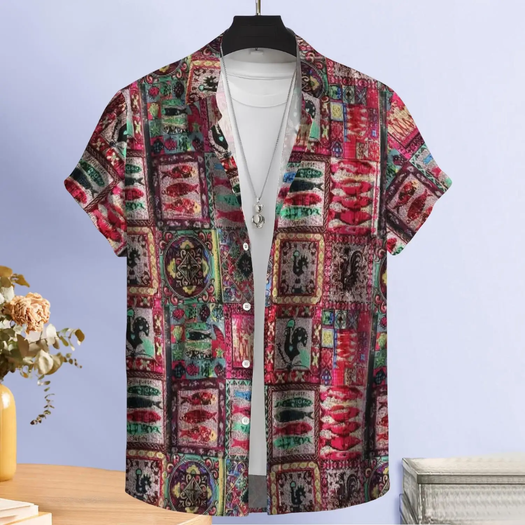 Hawaiian Button Down Shirt Short Sleeves