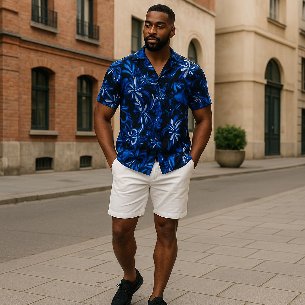 Hawaiian Button Down Shirt Short Sleeves